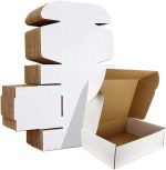 HORLIMER 6x4x3 inches Shipping Boxes Set of 25, White Corrugated Cardboard Box Literature Mailer